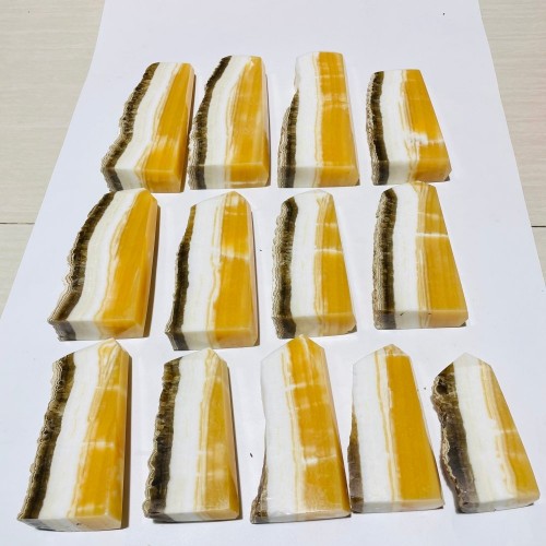 13 Pieces Large Yellow Calcite Tower Points