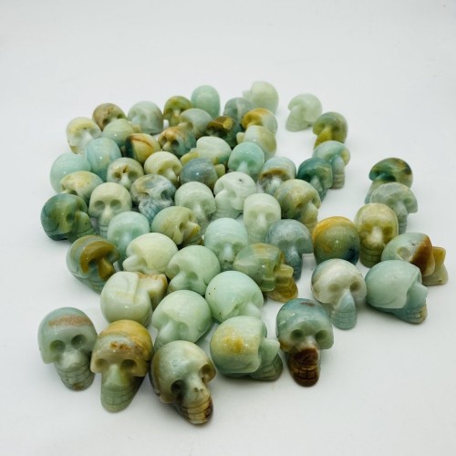 Mini Caribbean Calcite Skull Carving Wholesale