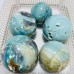 5 Pieces Large Blue Caribbean Calcite Spheres