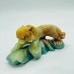 2 Pieces Caribbean Calcite Tiger Carving