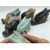 6 Pieces Large Caribbean Calcite Dragon Head Carving