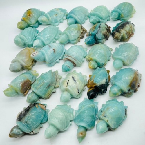 24 Pieces Caribbean Calcite Sea Turtle Carving