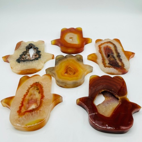 Carnelian Geode Hamsa Hand Carving Crystal Wholesale