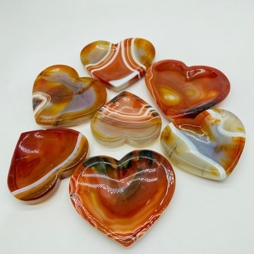 High Quality Carnelian Heart Bowl Shallow Bowl Wholesale