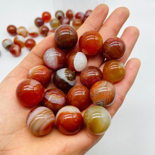 Carnelian Mixed Quartz Stripe Spheres Wholesale