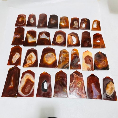 29 Pieces Geode Carnelian Tower Points