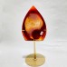 9 Pieces Beautiful Geode Carnelian Druzy Arrow Head With Stand