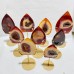 9 Pieces Beautiful Geode Carnelian Druzy Arrow Head With Stand