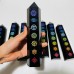 8 Pieces Large 7 Chakras Black Obsidian Tower