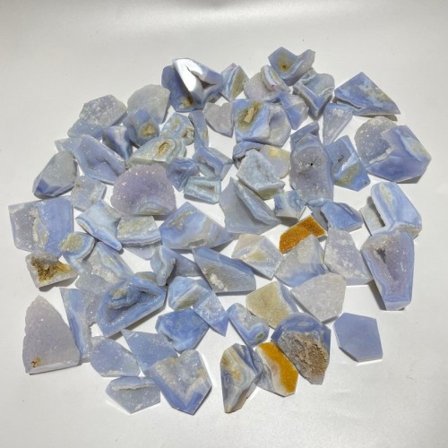 68 Pieces Blue Chalcedony Geode Druzy Free Form