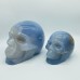 2 Pieces High Quality Blue Chalcedony Skull Carving