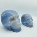 2 Pieces High Quality Blue Chalcedony Skull Carving