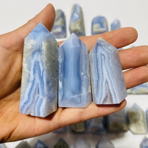 48 Pieces Blue Chalcedony Points