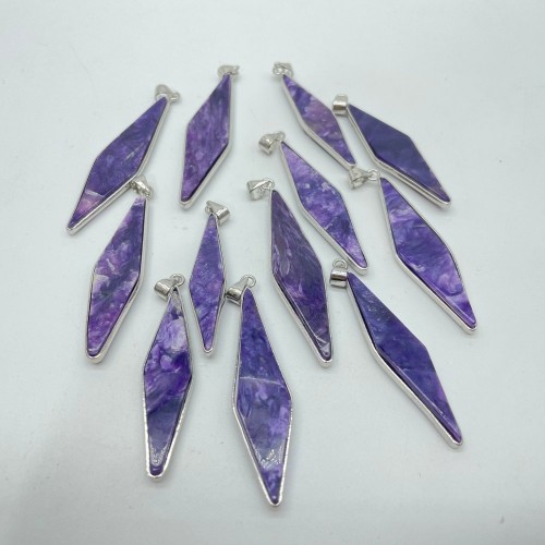 Charoite Rhombus Shape Pendant Wholesale