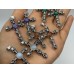 4 Types Skull Cross Pendant Wholesale Charoite Sunstone Malachite Moonstone