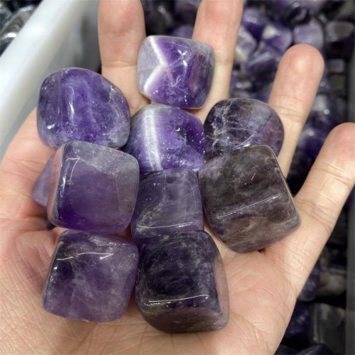 Chevron Amethyst Cube Tumbled Wholesale