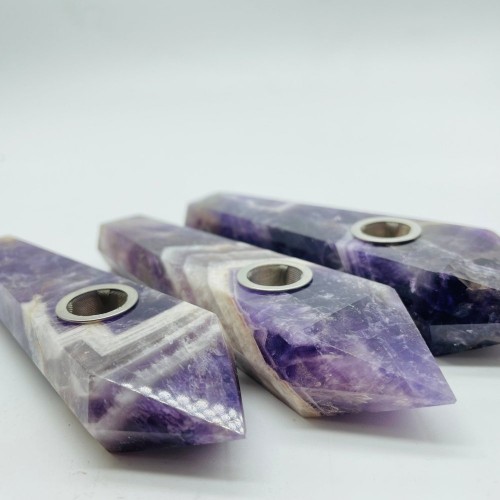 Chevron Amethyst Crystal Pipes Wholesale