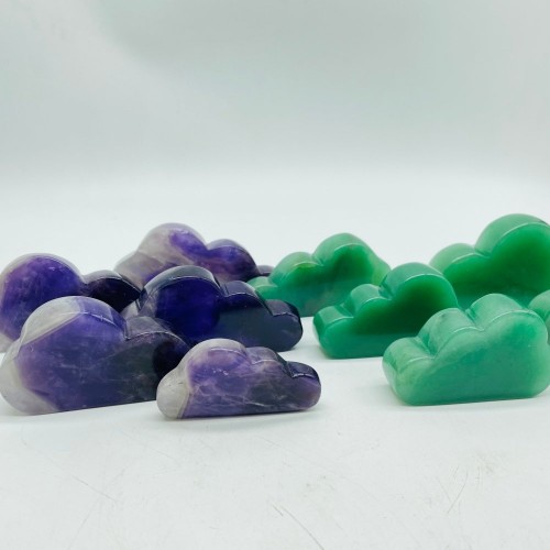 Chevron Amethyst & Green Aventurine Cloud Carving Wholesale