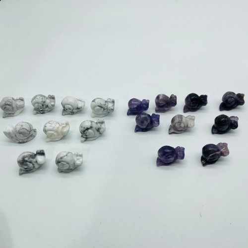 Howlite&Chevron Amethyst Snail Carving Crystal Wholesale