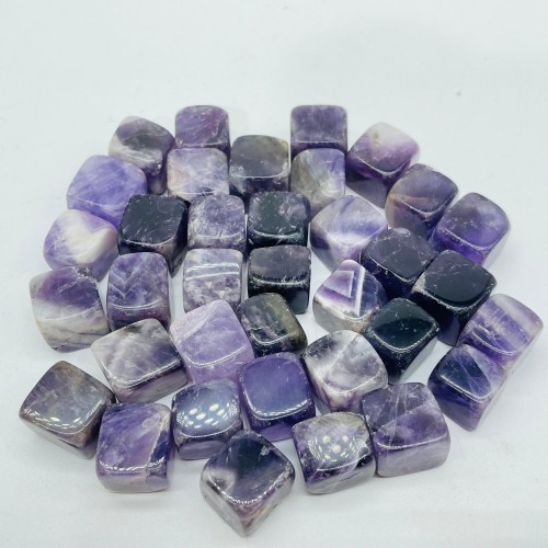 Mini Chevron Amethyst Cube Tumbled Wholesale