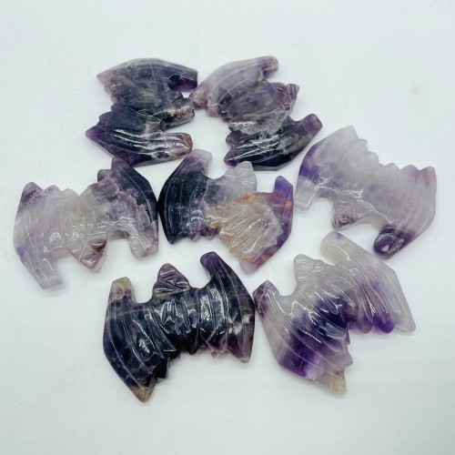 Chevron Amethyst Bat Carving Animal Wholesale