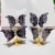 4 Pairs High Quality Large Chevron Amethyst Butterfly Carving With Stand