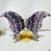 5 Pairs Large High Quality Chevron Amethyst Butterfly Carving With Stand