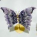 5 Pairs Large High Quality Chevron Amethyst Butterfly Carving With Stand