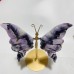 5 Pairs Large High Quality Chevron Amethyst Butterfly Carving With Stand