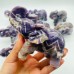 8 Pieces Beautiful Large Chevron Amethyst Elephant Carving