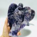 2 Pieces Large Chevron Amethyst Angel Carving(with natural crack)