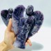 2 Pieces Large Chevron Amethyst Angel Carving(with natural crack)