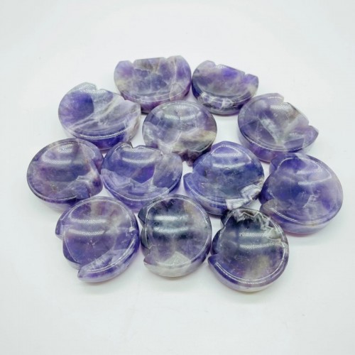 Cat Head Shape Chevron Amethyst Shallow Bowl Wholesale