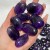 125 Pieces High Quality Deep Purple Chevron Amethyst Small Palm Stone