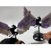 2 Pairs Chevron Amethyst Pegasus Wing Crystal Carving With Stand