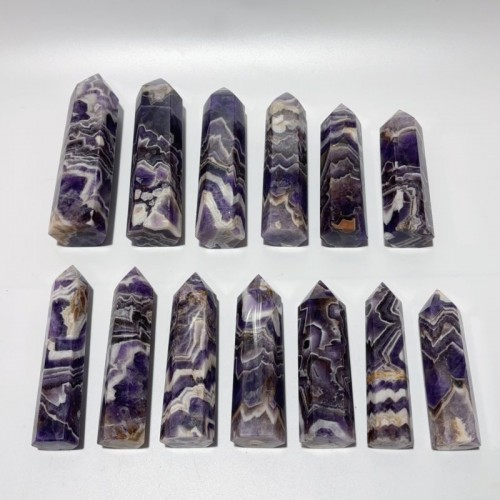 13 Pieces High Quality Chevron Amethyst Tower Points