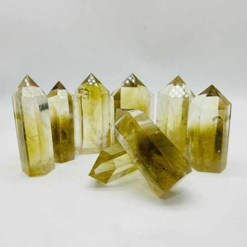 Heat Treatment Fat Citrine Quartz Point Wholesale