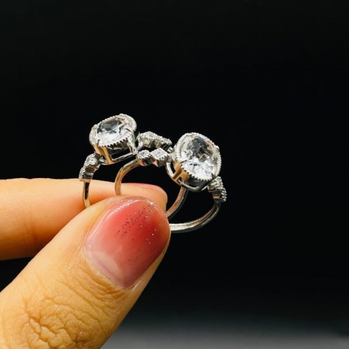 Natural Clear Quartz Cut Faceted Ring Wholesale