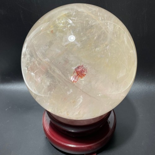 7.4inch Large Hematoid Quartz With Big Rainbow Clear Quartz Sphere