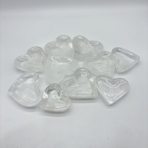 Clear Quartz Heart Shape Shallow Bowl Wholesale