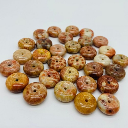 Natural Coral Jade Donuts Crystal Wholesale