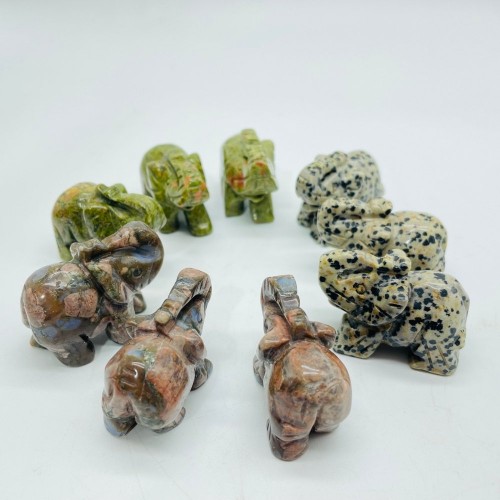 4 Types Elephant Crystals Carving Wholesale