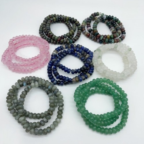 7 Types Rondelle Beads Bracelet Wholesale Labradorite Aventurine