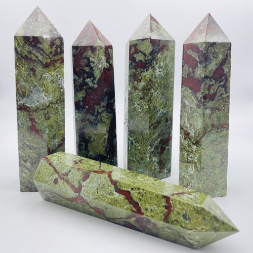 Large Dragon Blood Stone Tower Point 6-8in Wholesale