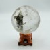 Rainbow Enhydro Garden Quartz Sphere With Moving Bubble And Tourmaline