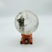 Rainbow Enhydro Garden Quartz Sphere With Moving Bubble And Tourmaline