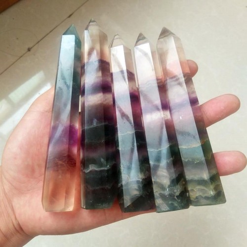 Natural 100-150mm Fluorite Crystal Point Tower Wholesale