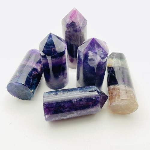 Purple Fluorite Round Tower Point Wholesale