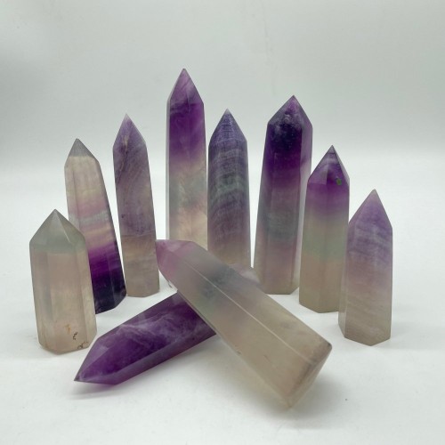 Purple Grey Fluorite Tower Point Wholesale