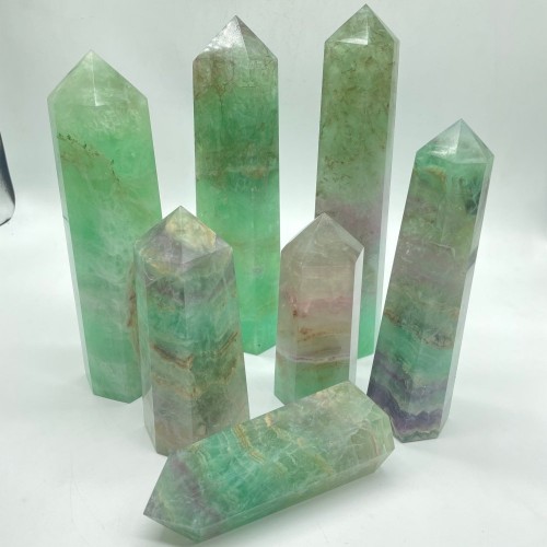 Large Clear Fluorite Tower Point Wholesale